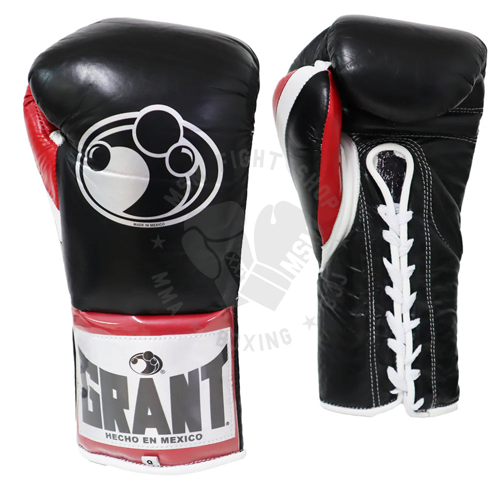 GRANT WORLDWIDE FIGHT GLOVES PUNCHERS BLACK RED WHITE