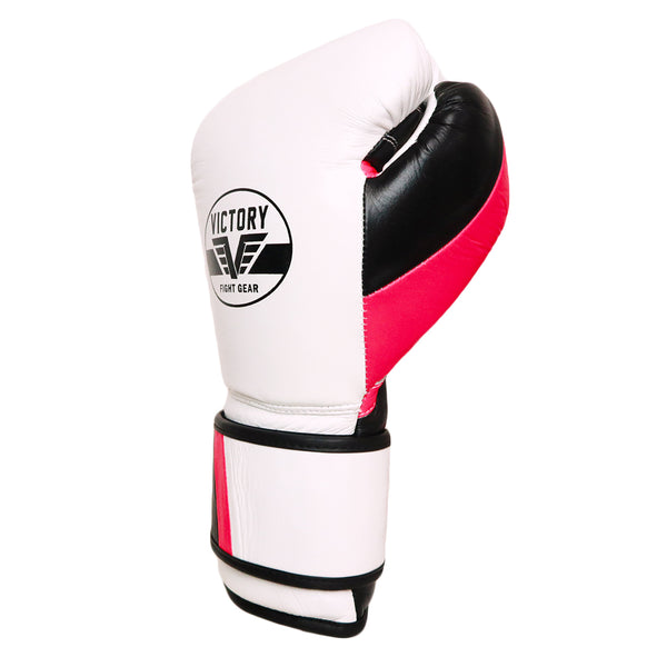 VICTORY GLOVES SAVAGE V2 LEATHER HOOK AND LOOP RED/BLACK/WHITE