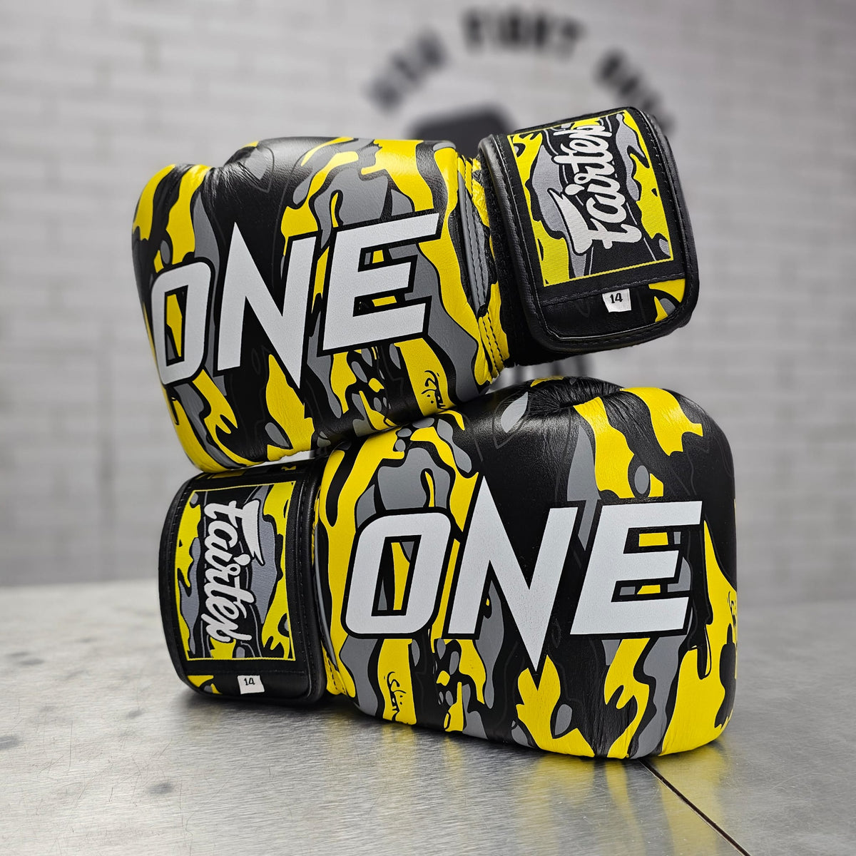 FAIRTEX GLOVES BGV PREMIUM ONE X MR.SABOTAGE CAMO BLACK/YELLOW