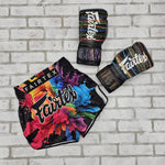 FAIRTEX THAI SHORTS SLIM CUT SATIN FUNKY SPLASH MULTICOLOR