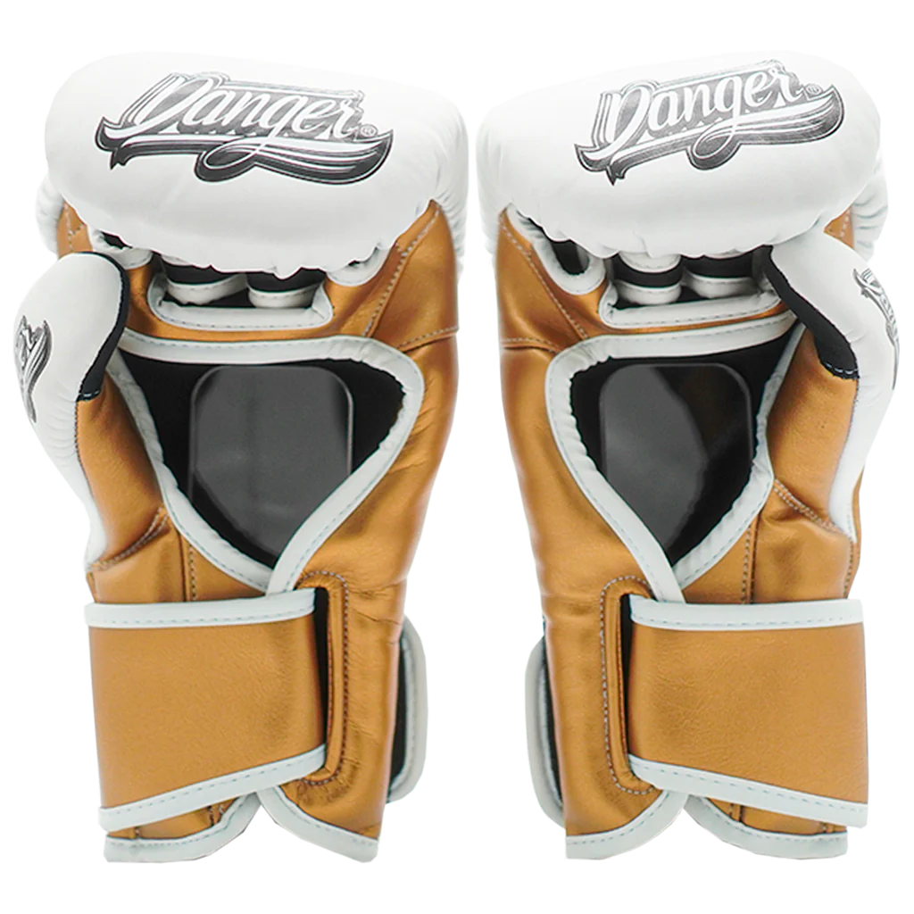 DANGER HYBRID GLOVES BMA HOOK & LOOP WHITE/GOLD