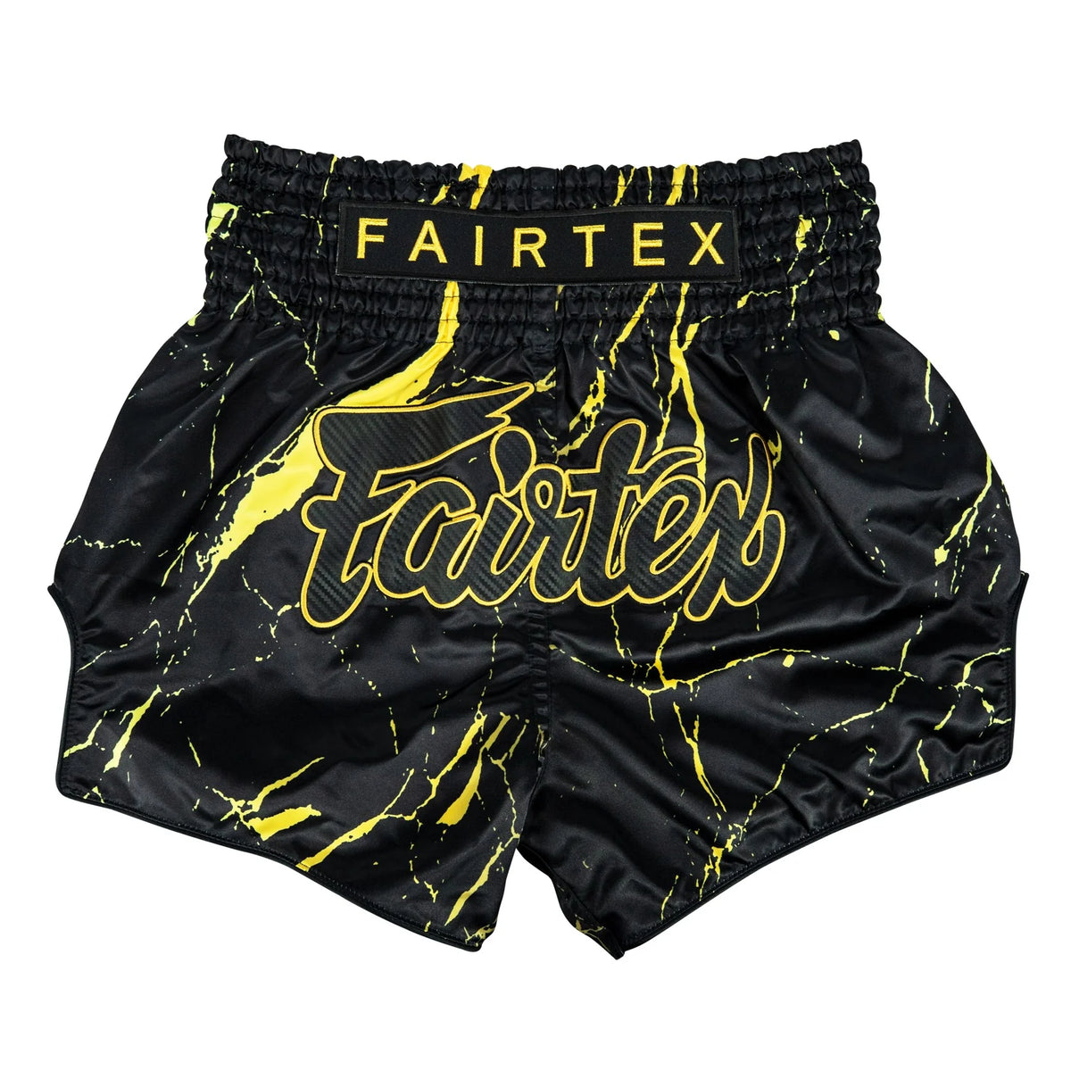 FAIRTEX THAI SHORTS SLIM CUT SATIN BLACK MARBLE