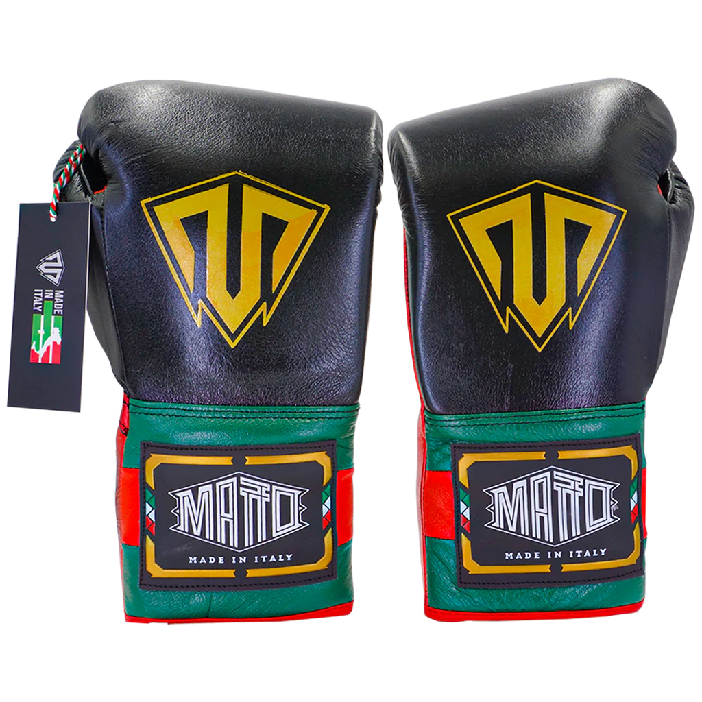 MATTO BOXING GLOVES ITALIAN STYLE LACE BLACK/RED 10OZ