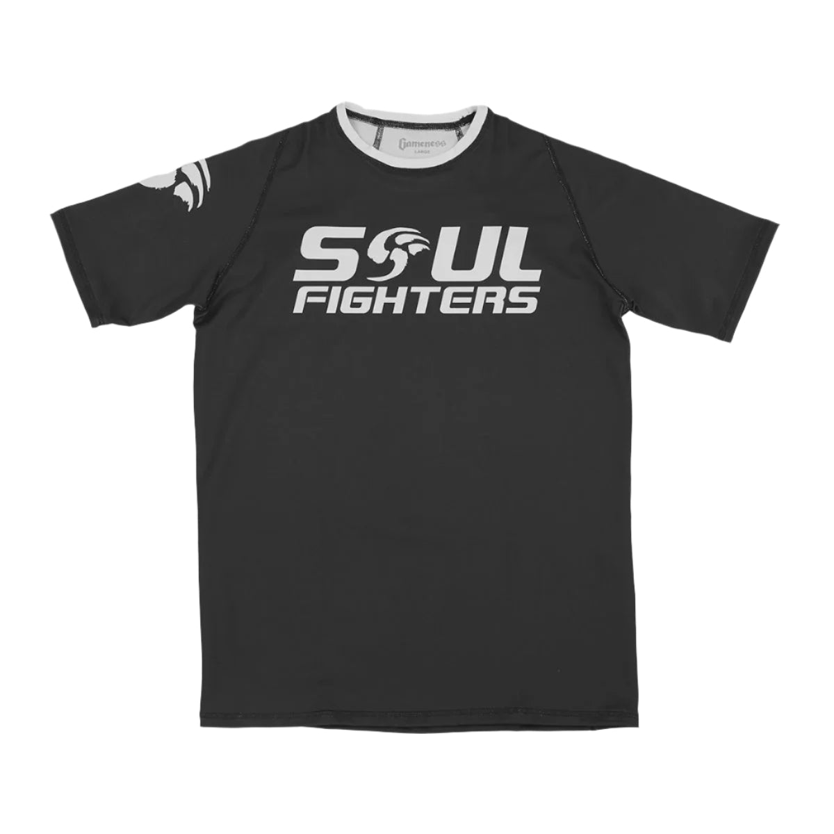 GAMENESS RASHGUARD SHORT SLEEVE FIGHTERS BLACK/WHITE