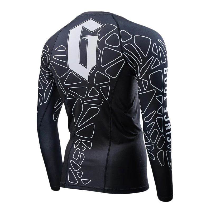 GAMENESS RASHGUARD LONG SLEEVE BLACK/WHITE