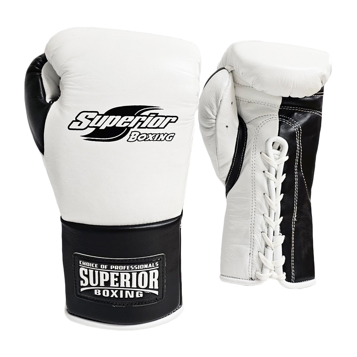 SUPERIOR GLOVES MEXICAN STYLE FIGHT LACE WHITE/BLACK