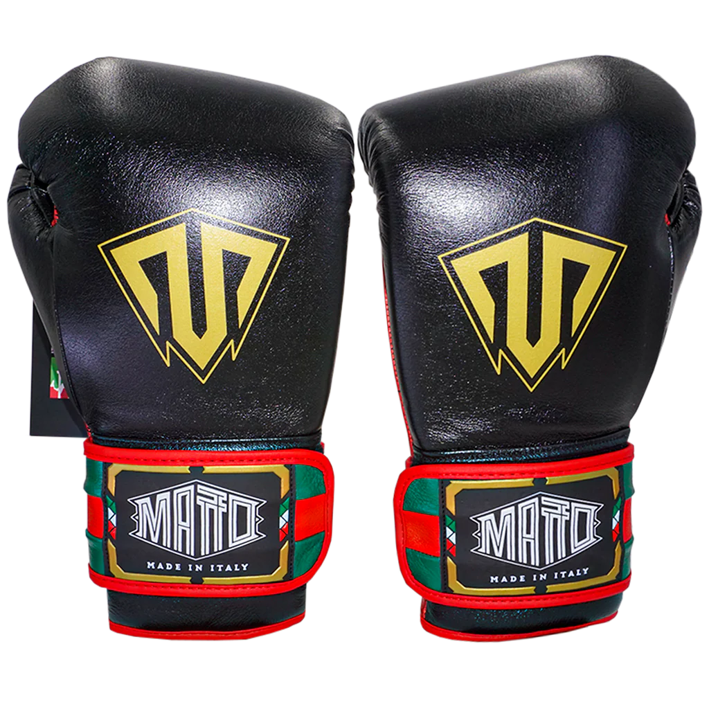 MATTO BOXING GLOVES ITALIAN STYLE HOOK & LOOP BLACK/RED/GREEN