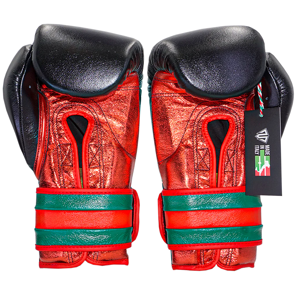 MATTO BOXING GLOVES ITALIAN STYLE HOOK & LOOP BLACK/RED/GREEN