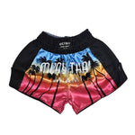 VICTORY MUAY THAI SHORTS MIAMI SUNSET BLACK/MULTI