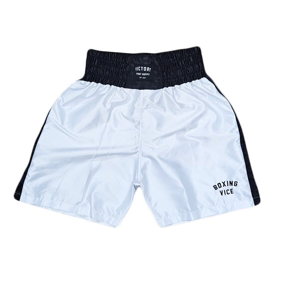 VICTORY BOXING SHORTS VICE SERIES WHITE/BLACK