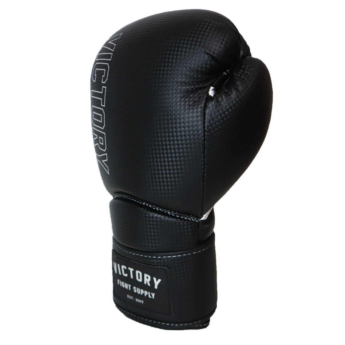 VICTORY GLOVES BOXING CARBON SYNTEC HOOK & LOOP BLACK/SILVER