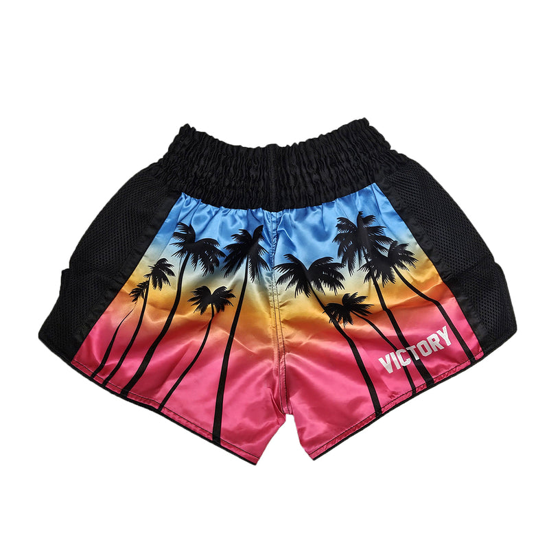 VICTORY MUAY THAI SHORTS MIAMI SUNSET BLACK/MULTI