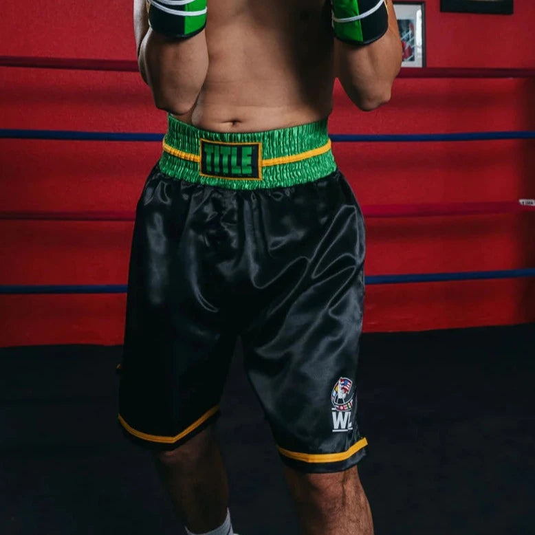 TITLE BOXING SHORTS WBC BLACK GREEN