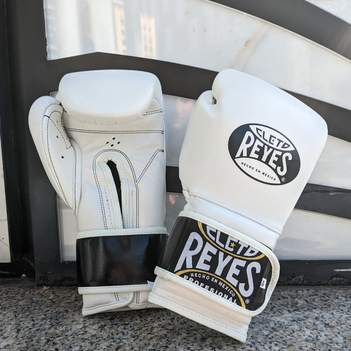 CLETO REYES GLOVES HOOK AND LOOP BOXING WHITE BLACK