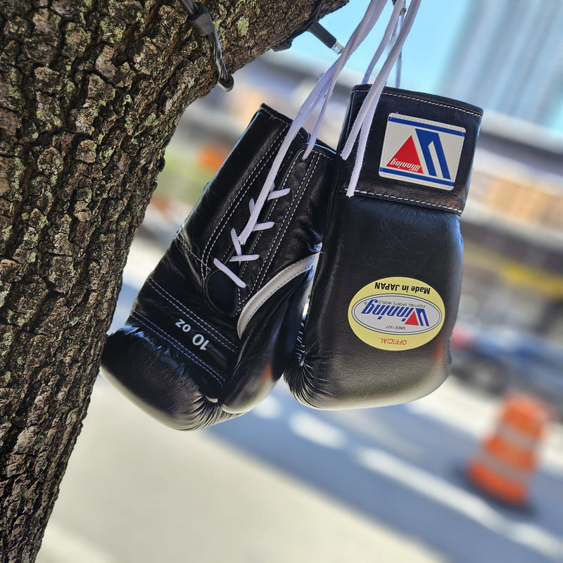 WINNING GLOVES PRO FIGHT LACE UP BLACK