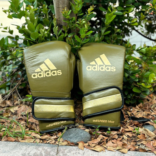 ADIDAS GLOVES BOXING 501 LEATHER HOOK & LOOP OLIVE GREEN
