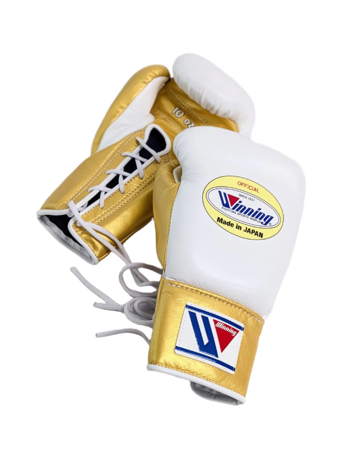 WINNING GLOVES PRO FIGHT CUSTOM LACE UP WHITE / GOLD