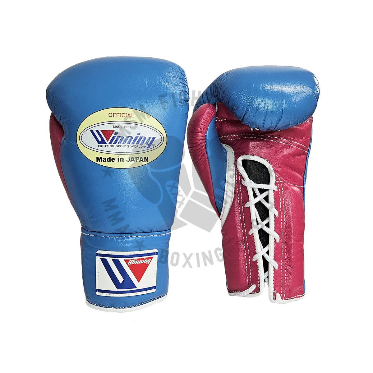 WINNING GLOVES PRO FIGHT CUSTOM LACE UP 10OZ BLUE/PINK