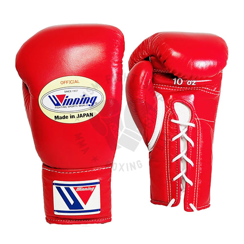 WINNING GLOVES PRO FIGHT LACE UP RED
