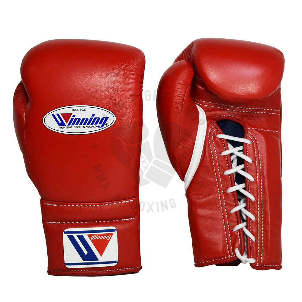 WINNING GLOVES LACE BOXING RED - MSM FIGHT SHOPWINNING