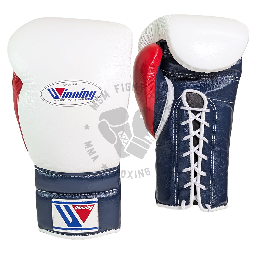 WINNING GLOVES CUSTOM LACE 16OZ WHITE/NAVY/RED