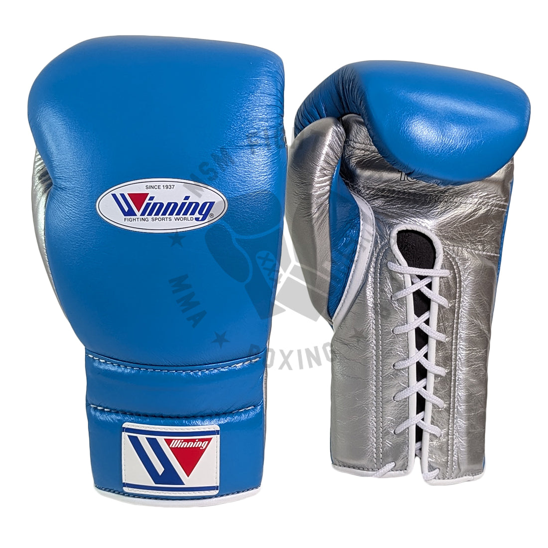 WINNING GLOVES CUSTOM LACE BLUE/SILVER 16OZ