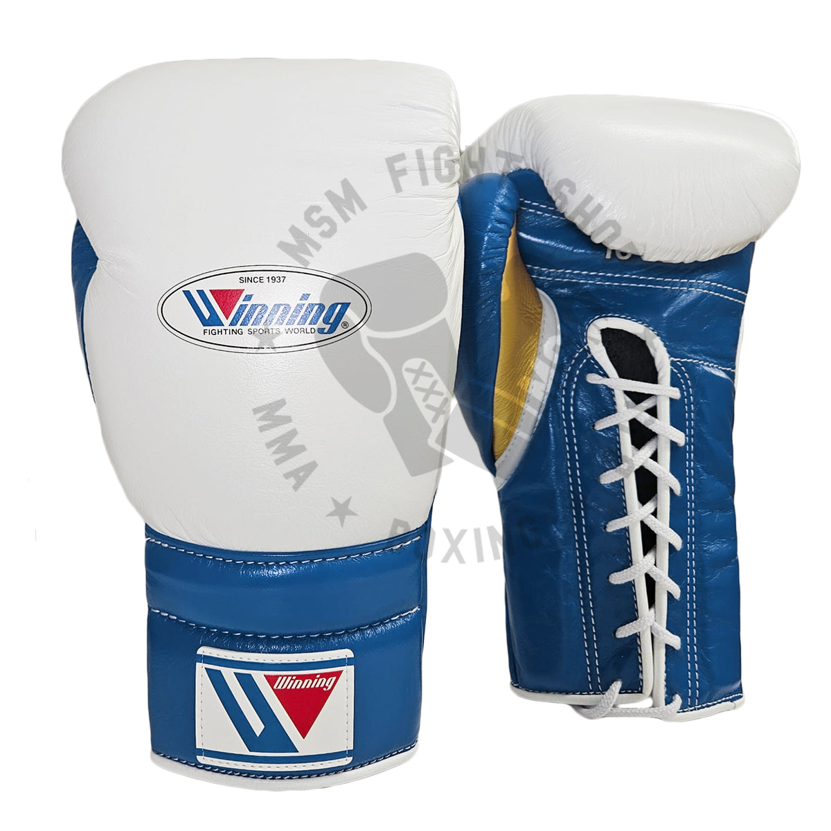 WINNING GLOVES CUSTOM LACE 16OZ WHITE/ROYAL BLUE