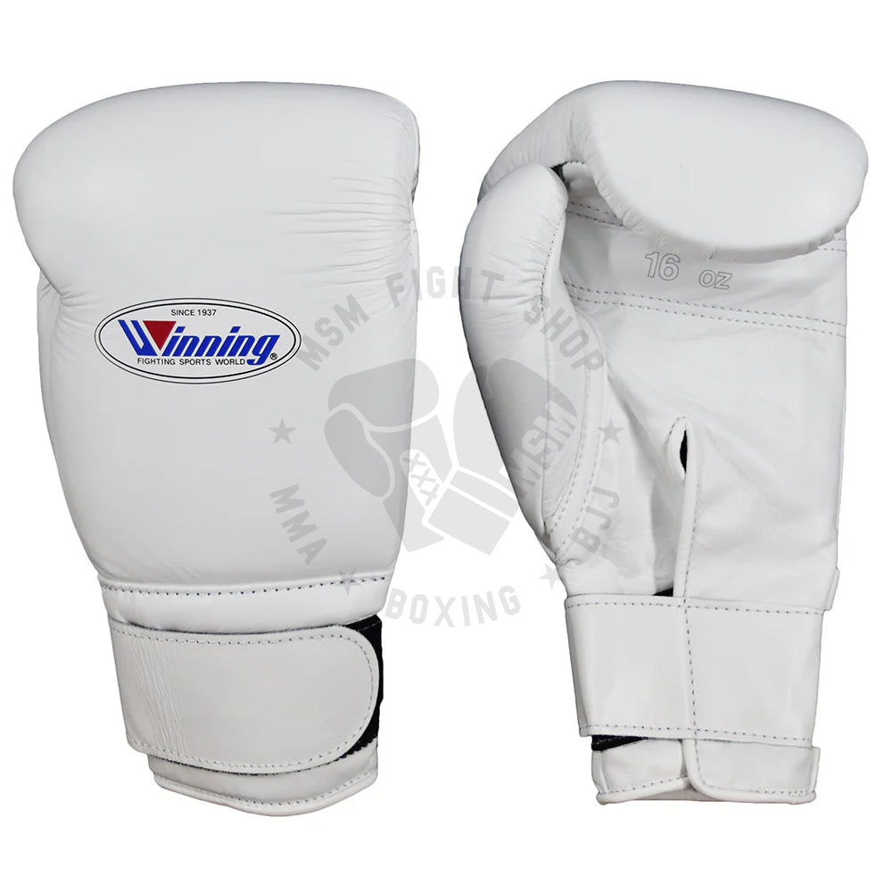 WINNING GLOVES HOOK AND LOOP BOXING WHITE