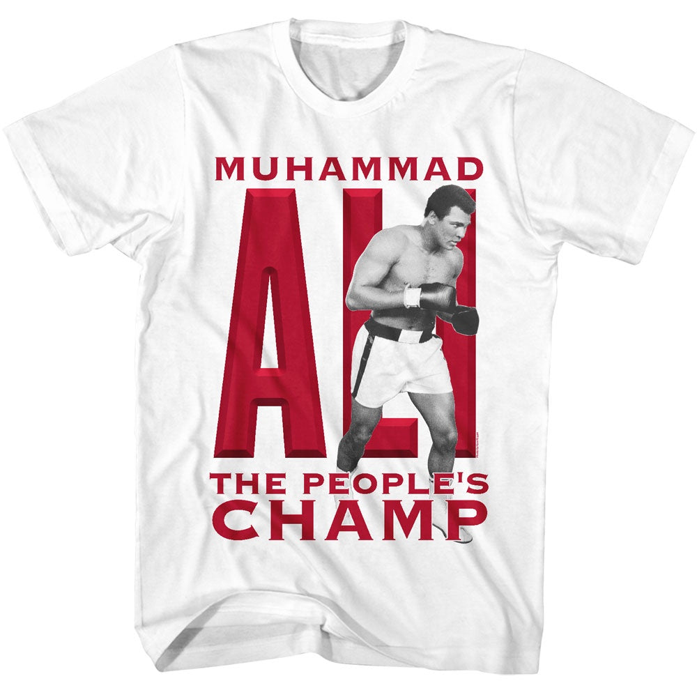 MUHAMMAD ALI SHIRT PEOPLES CHAMP WHITE/RED