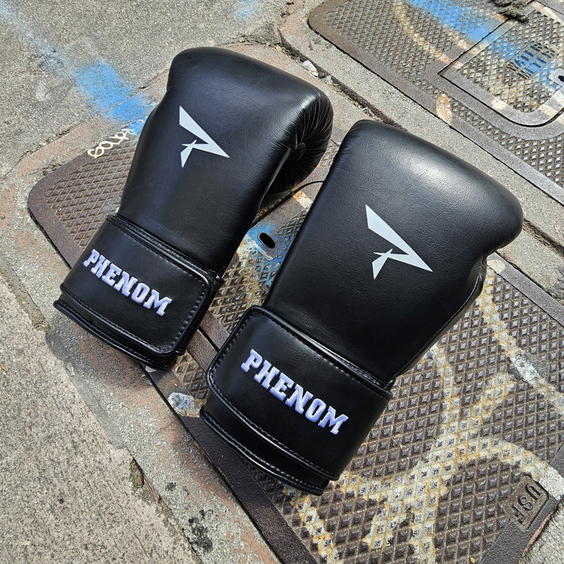 PHENOM BOXING GLOVES MICRO FIBER HOOK & LOOP MSG205S BLACK