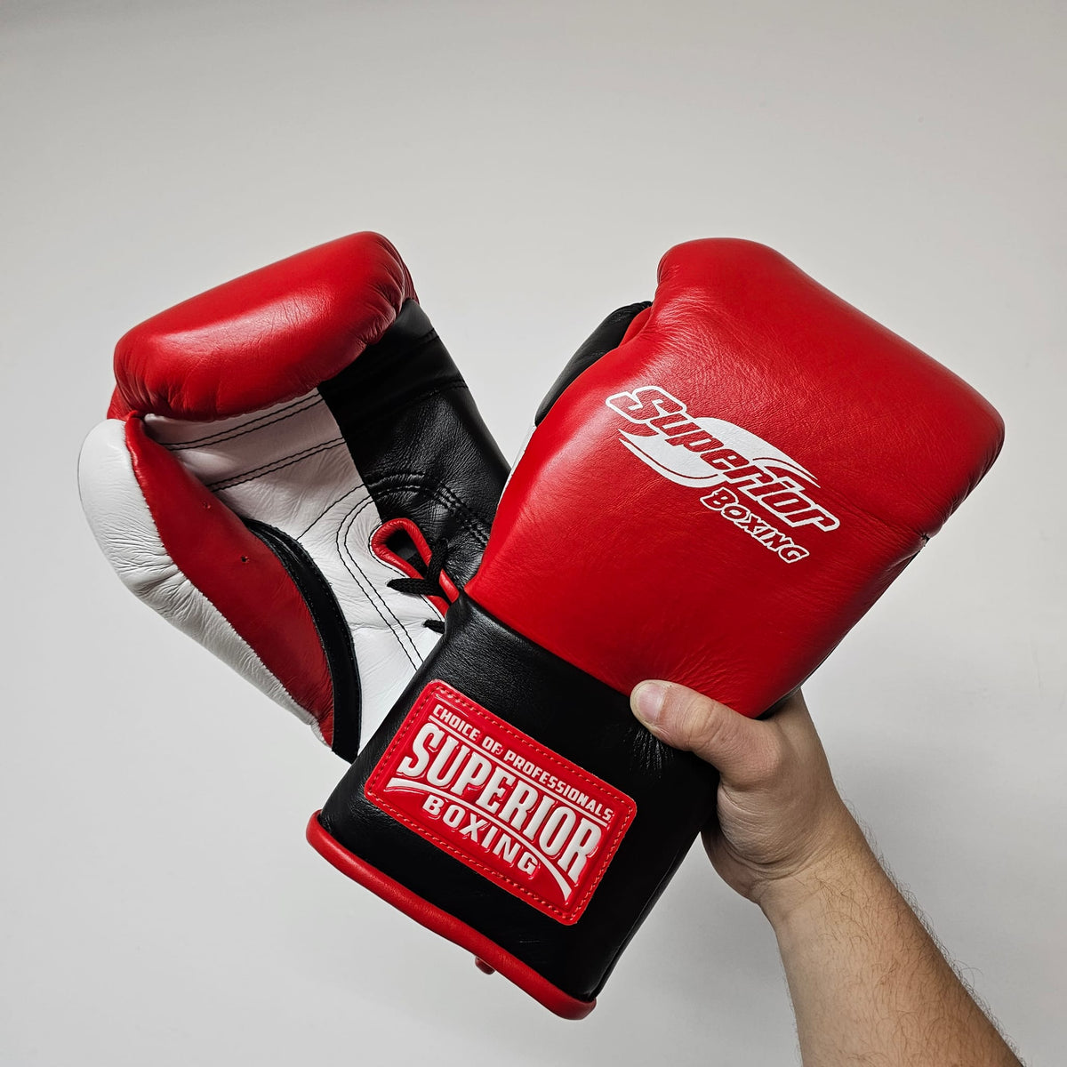 SUPERIOR GLOVES MEXICAN STYLE FIGHT LACE RED/BLACK