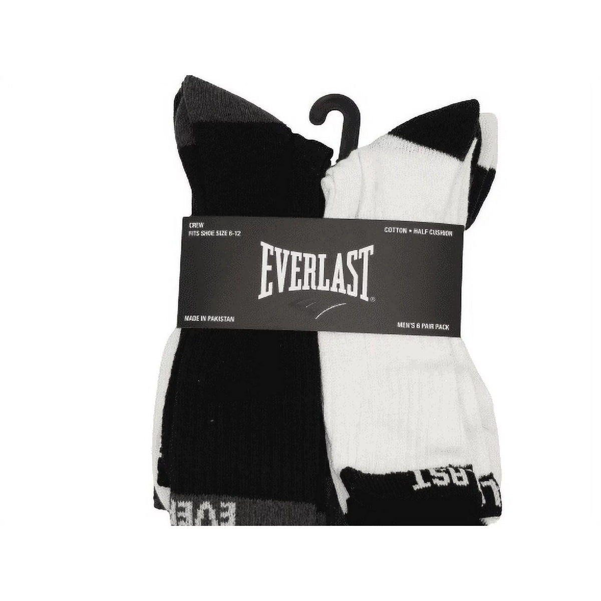 EVERLAST SOCKS CREW SIZE 6-12 ASSORTED | 6 PAIRS