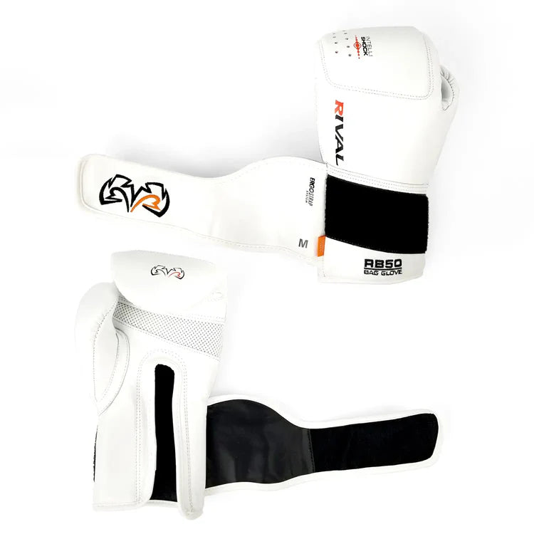 RIVAL BAG GLOVES RB50 INTELLI-SHOCK WHITE