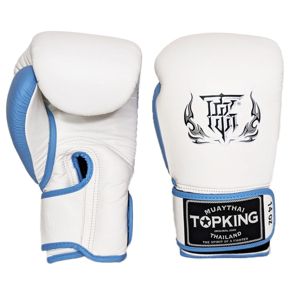 TOP KING GLOVES REBORN HOOK AND LOOP WHITE/ SKY BLUE