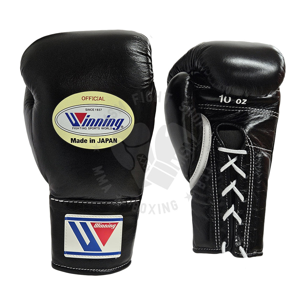 WINNING GLOVES PRO FIGHT LACE UP BLACK