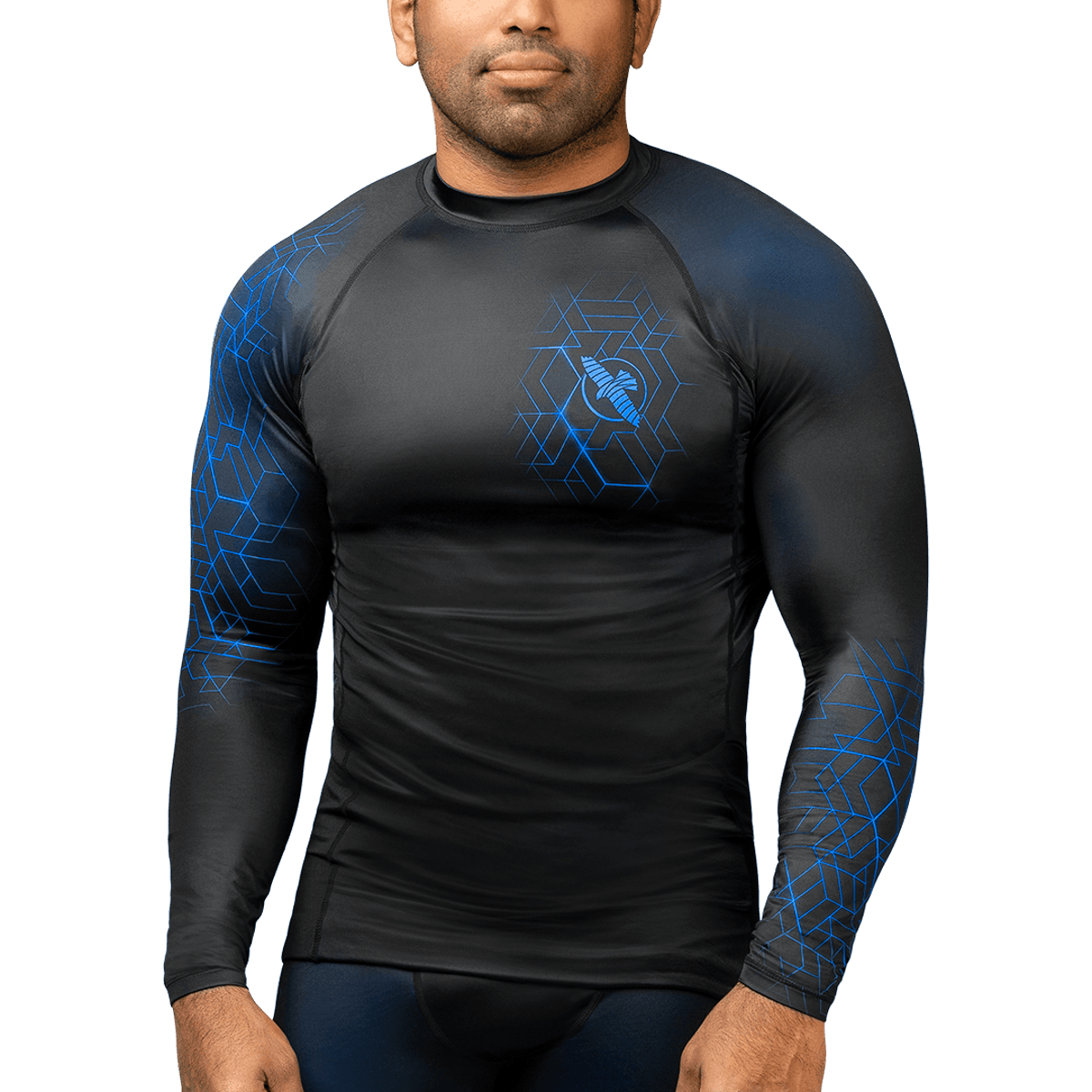 HAYABUSA RASHGUARD GEO L/S BLACK/BLUE