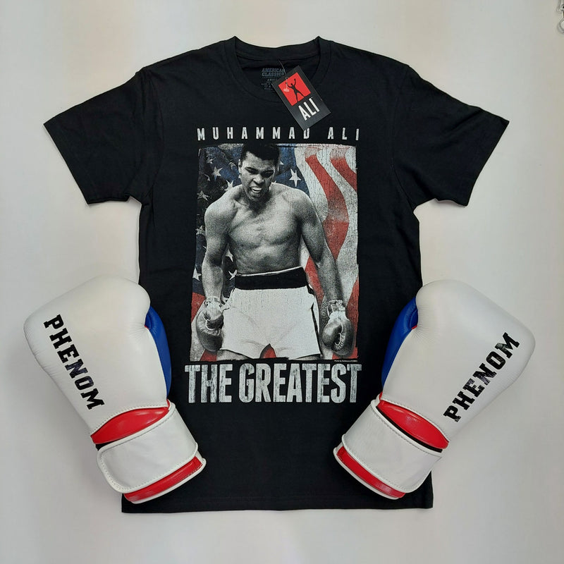 MUHAMMAD ALI SHIRT USA THE GREATEST BLACK