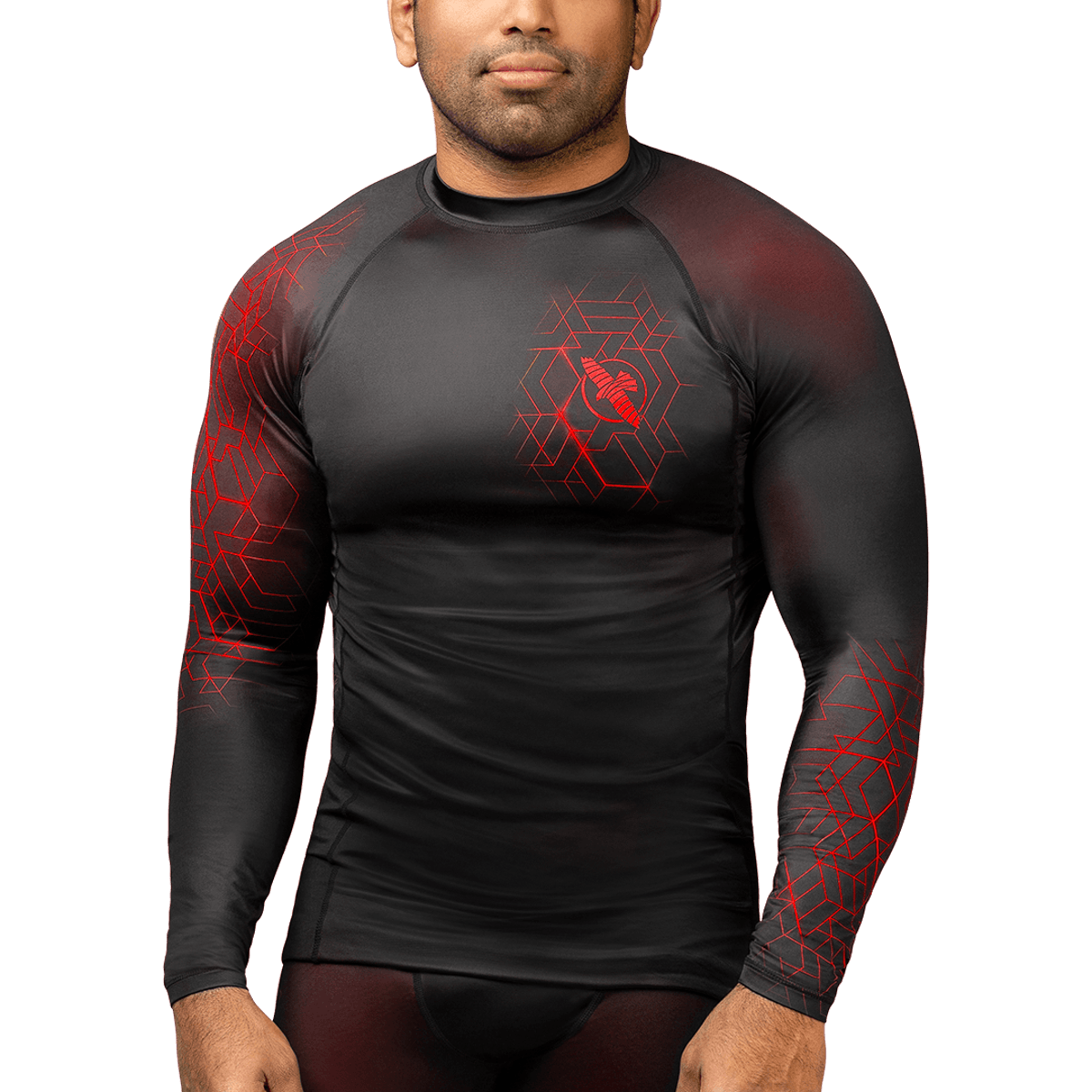 HAYABUSA RASHGUARD GEO L/S BLACK/RED