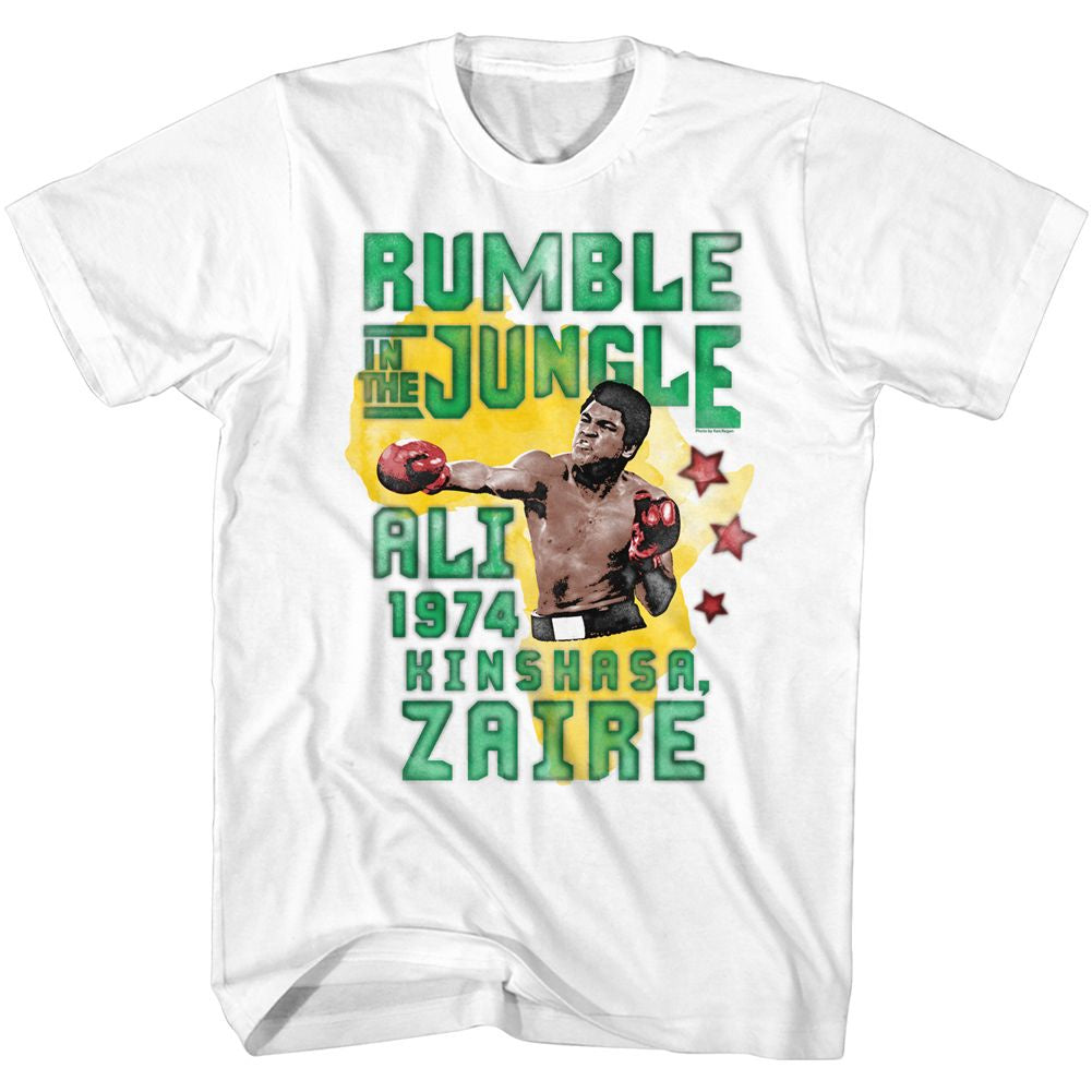 MUHAMMAD ALI SHIRT RUMBLE IN THE JUNGLE WHITE