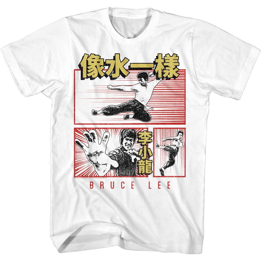 BRUCE LEE SHIRT CHINESE COMIC WHITE/RED