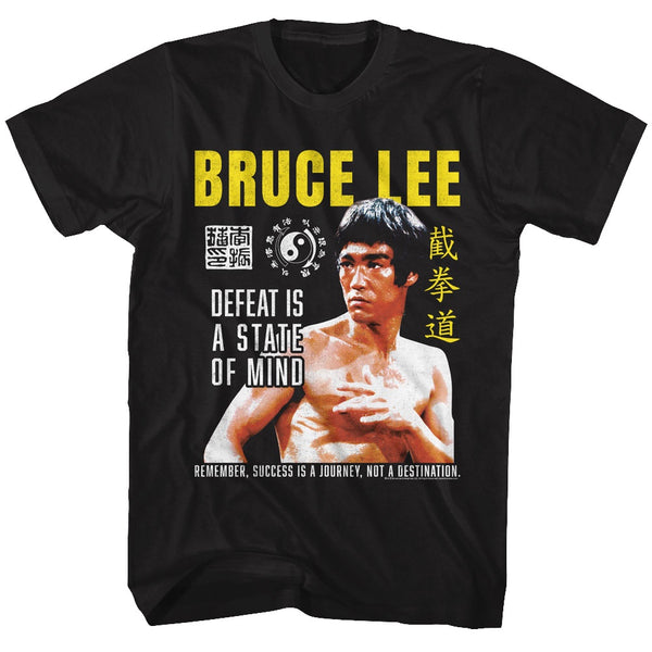 BRUCE LEE SHIRT DEFEAT IS A STATE OF MIND BLACK/YELLOW – MSM FIGHT SHOP