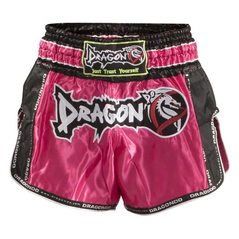 DRAGON MUAY THAI SHORTS RETRO PINK/BLACK