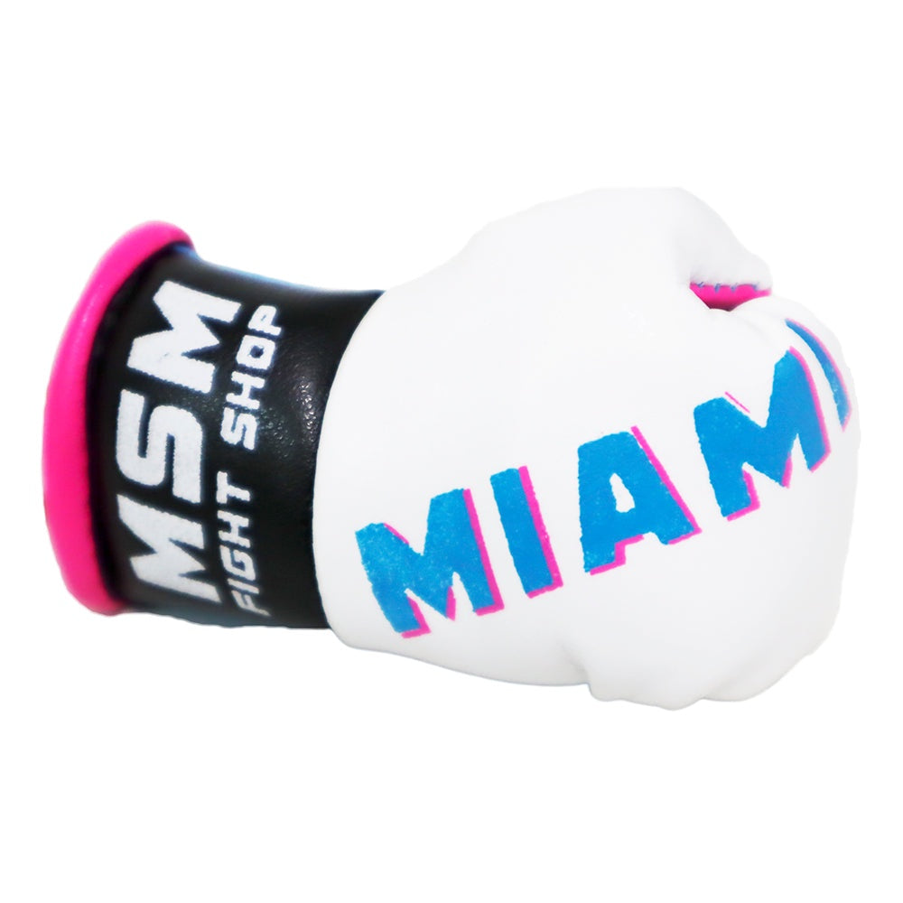 MSM MINI BOXING GLOVES KEY CHAIN MIAMI WHITE