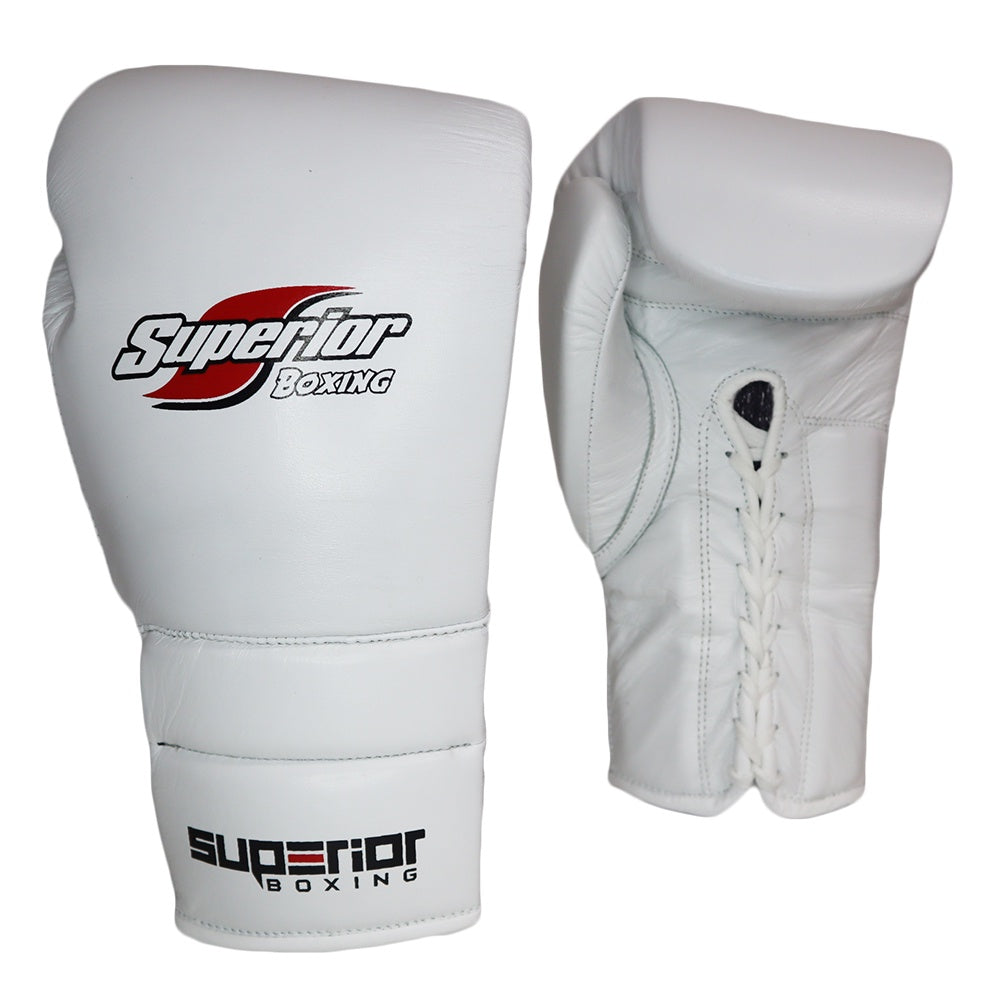 SUPERIOR GLOVES BOXING JAPAN STYLE WHITE LACE UP V.2