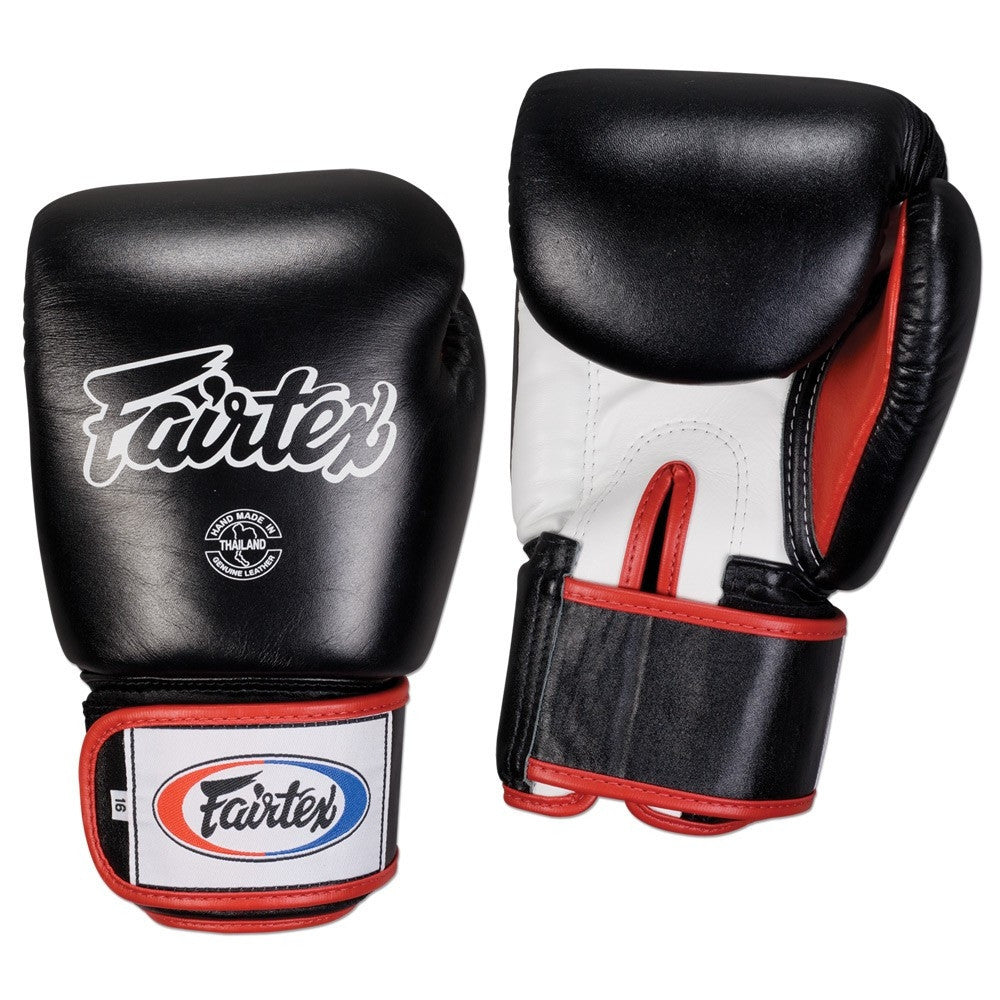 FAIRTEX GLOVES BGV1 BLACK/WHITE/RED - MSM FIGHT SHOP