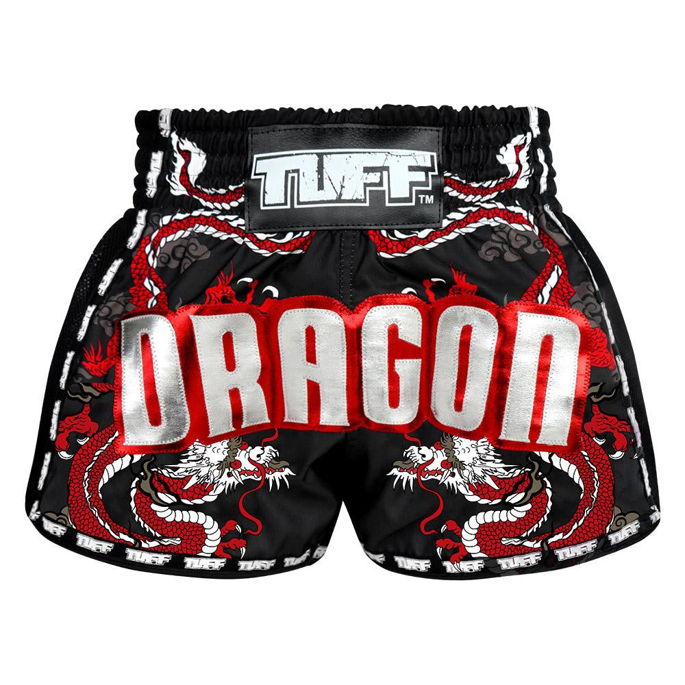 DRAGON MUAY THAI SHORTS RETRO BLACK/RED $39.99 – MSM FIGHT SHOP