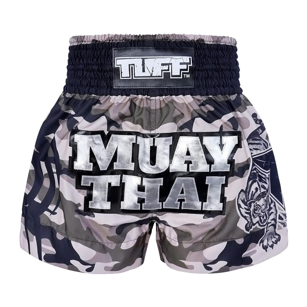 TUFF MUAY THAI SHORTS TIGER CAMO/GREY