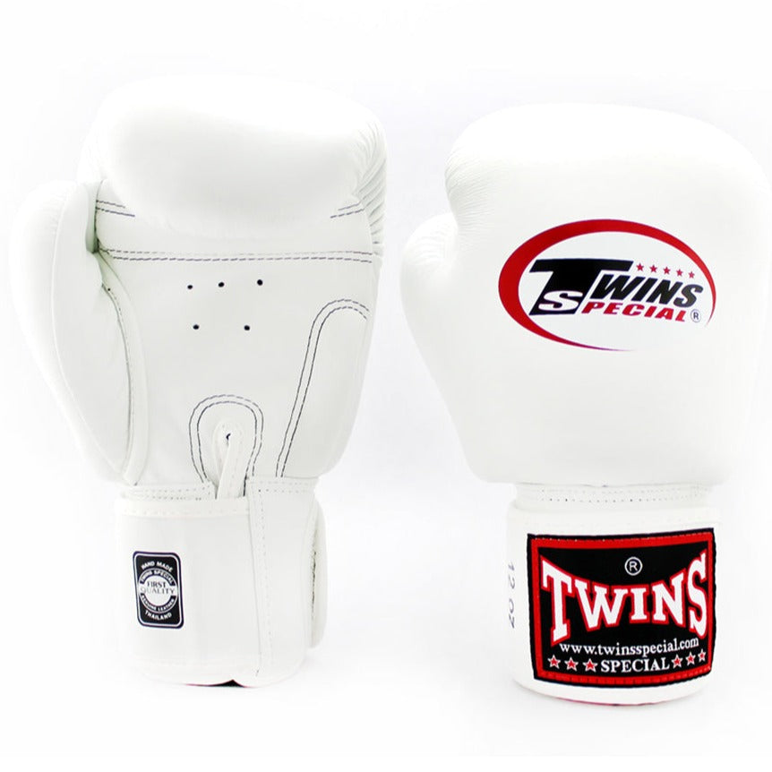 TWINS GLOVES LEATHER HOOK AND LOOP WHITE