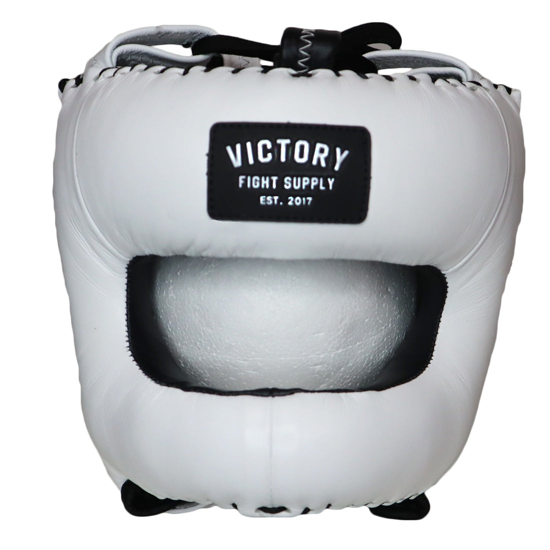 VICTORY HEADGEAR BAR FACE SAVER LEATHER WHITE/BLACK