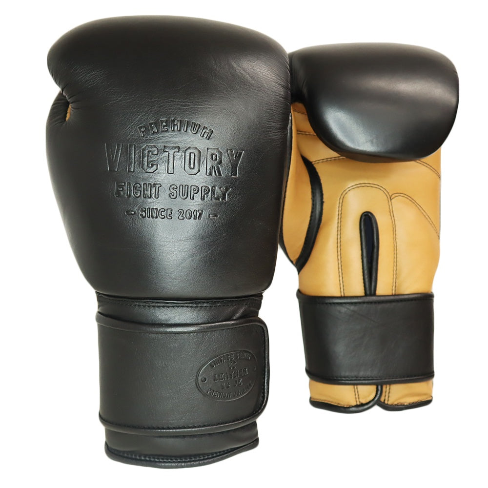 VICTORY GLOVES VINTAGE SERIES HOOK & LOOP BLACK/TAN